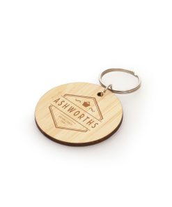 Round Wooden Keyring