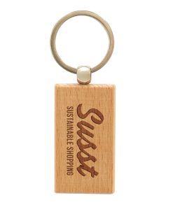 Rectangular Beech Keyring