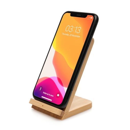 Wireless Bamboo Phone Stand