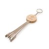 Round Bamboo Wheat Straw Charger Keyring