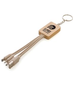 Rectangle Bamboo Wheat Straw Keyring