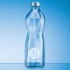 1Ltr Rippled Aqua Screw Top Bottle