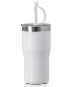 Kivu Recycled Stainless Steel Cup With Straw